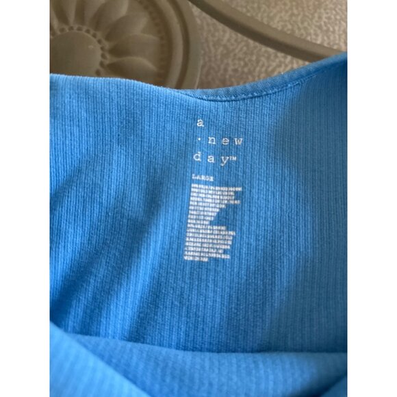 Ribbed Blue Tank Top By A New Day - Large Size - Womens Sleeveless Design For Ev - Picture 3 of 5